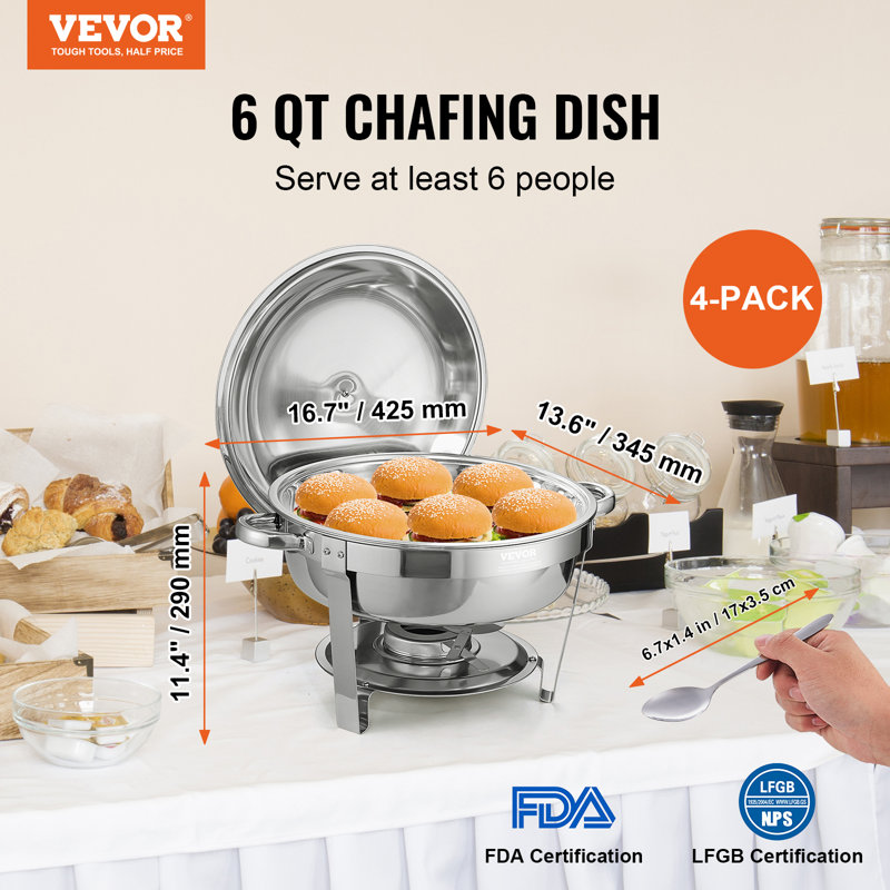 The Party Aisle™ 6Qt Round Chafing Dish Buffet Set Full-Size The Party Aisle™ 6Qt Round Chafing Dish Buffet Set Full-Size